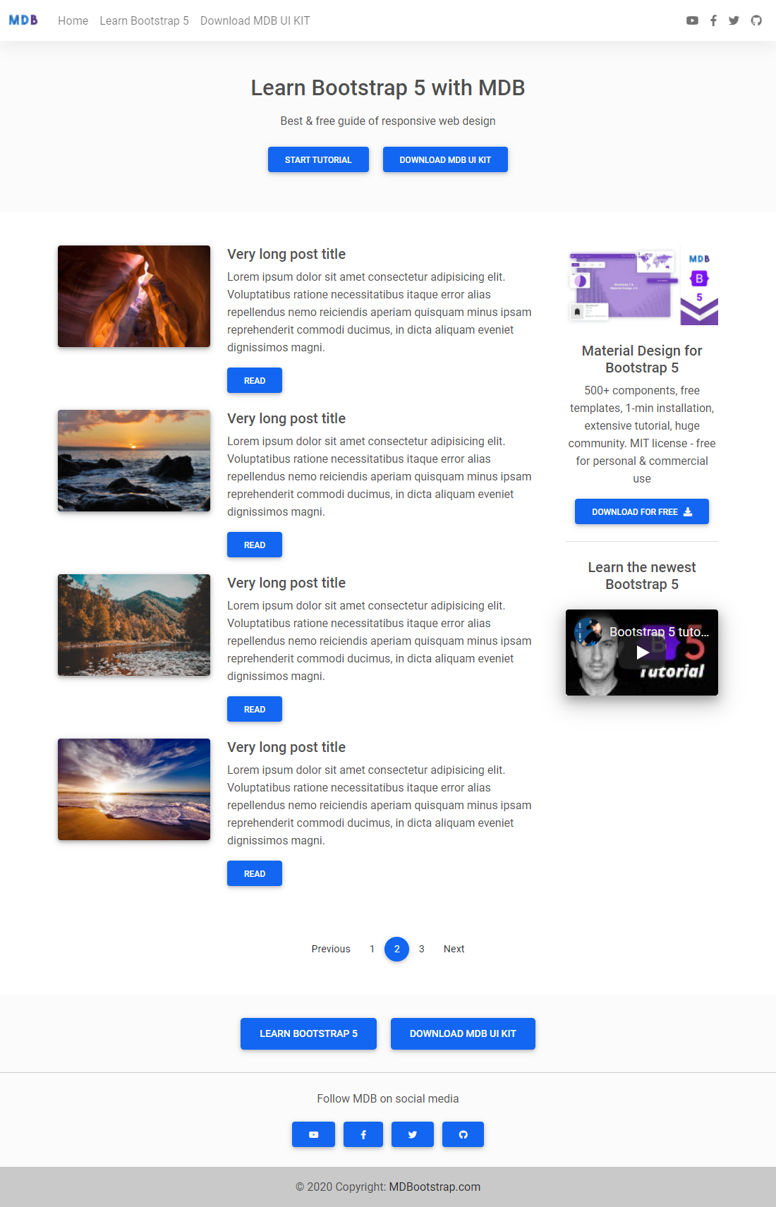 Bootstrap Categories Template