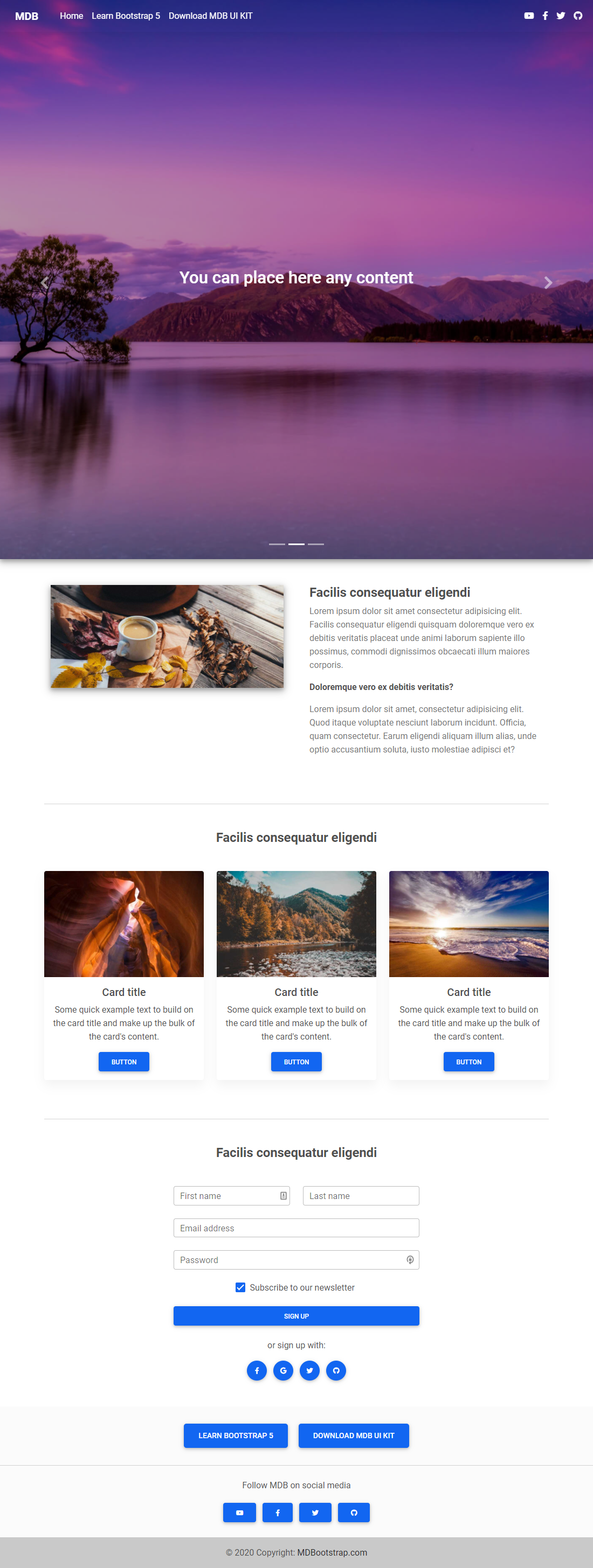 Bootstrap Carousel Full Cover Template