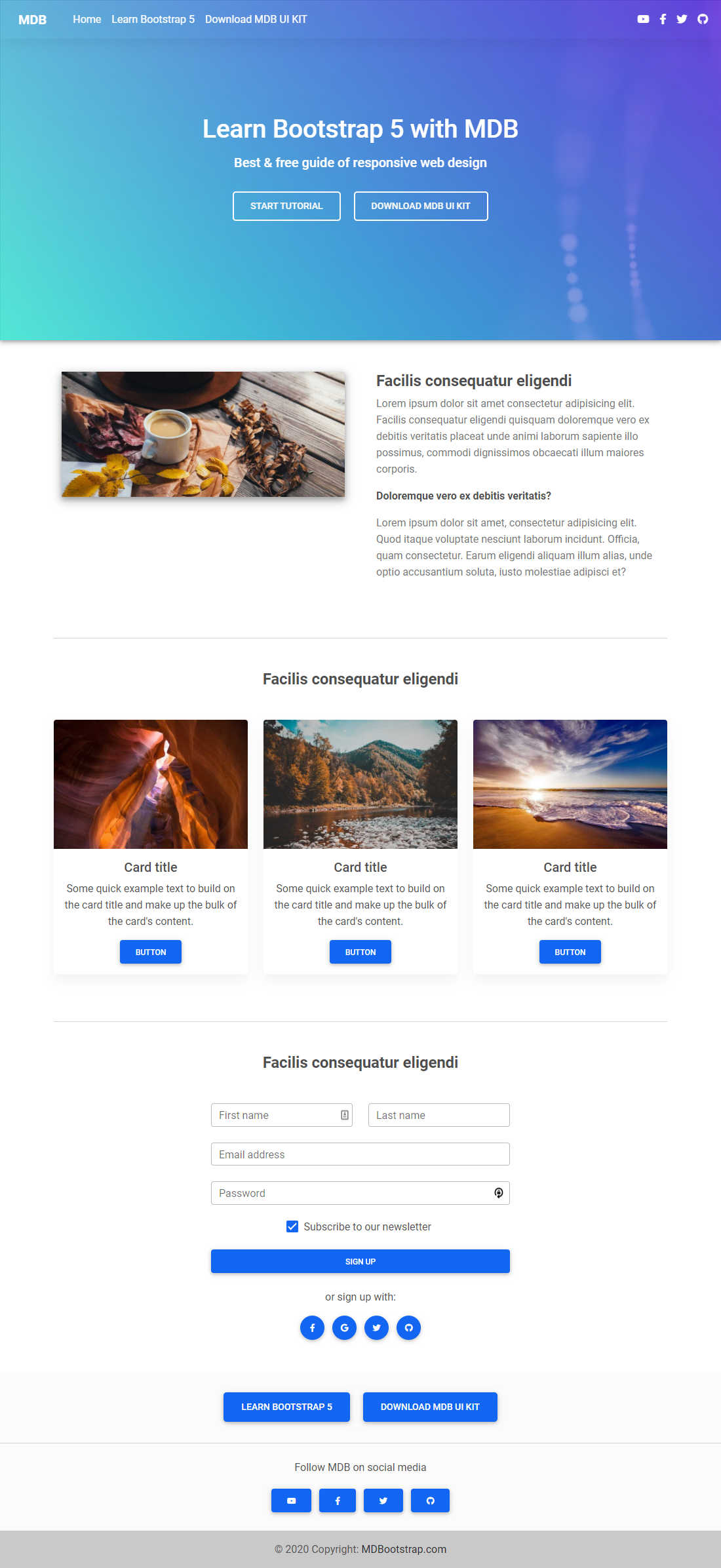 Bootstrap Video Half Cover Template
